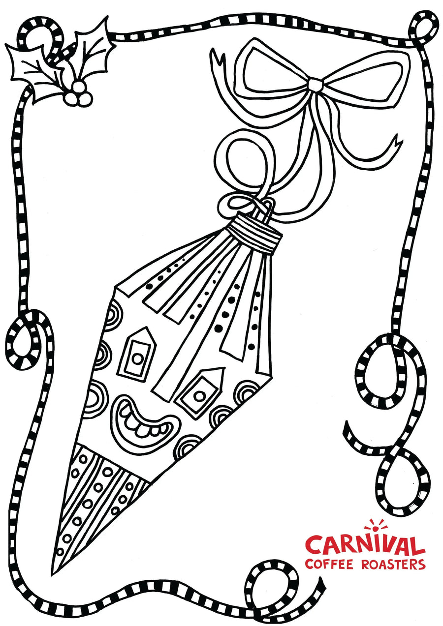 Carnival Christmas colouring sheet